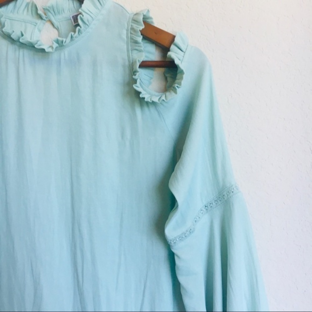 Chelsea28 Mint Ruffle Cold Shoulder Top - Picture 3 of 7